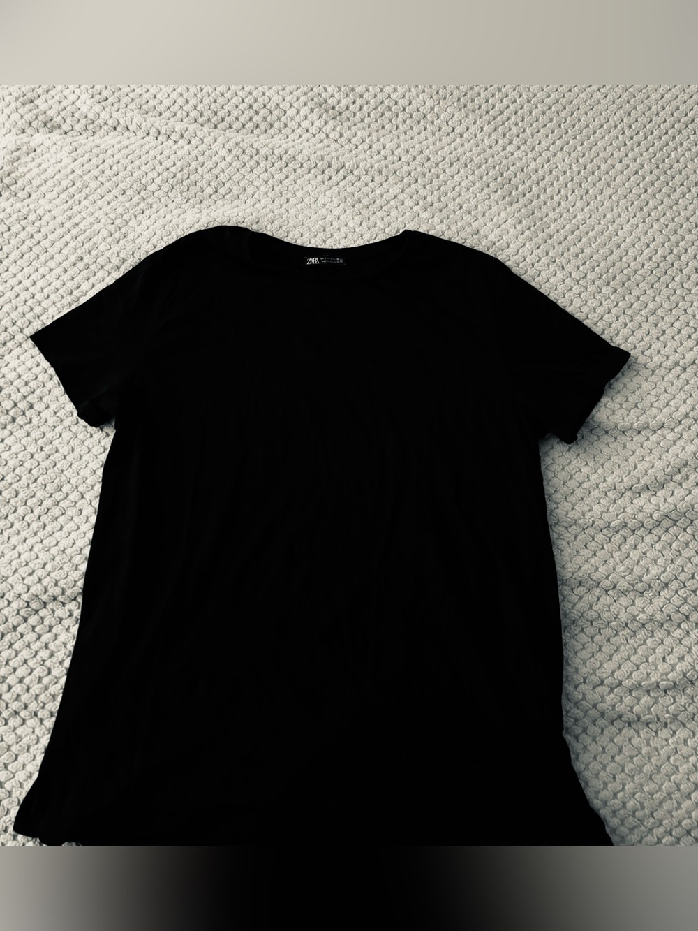 Zara Black Crew Neck Short Sleeve Tee